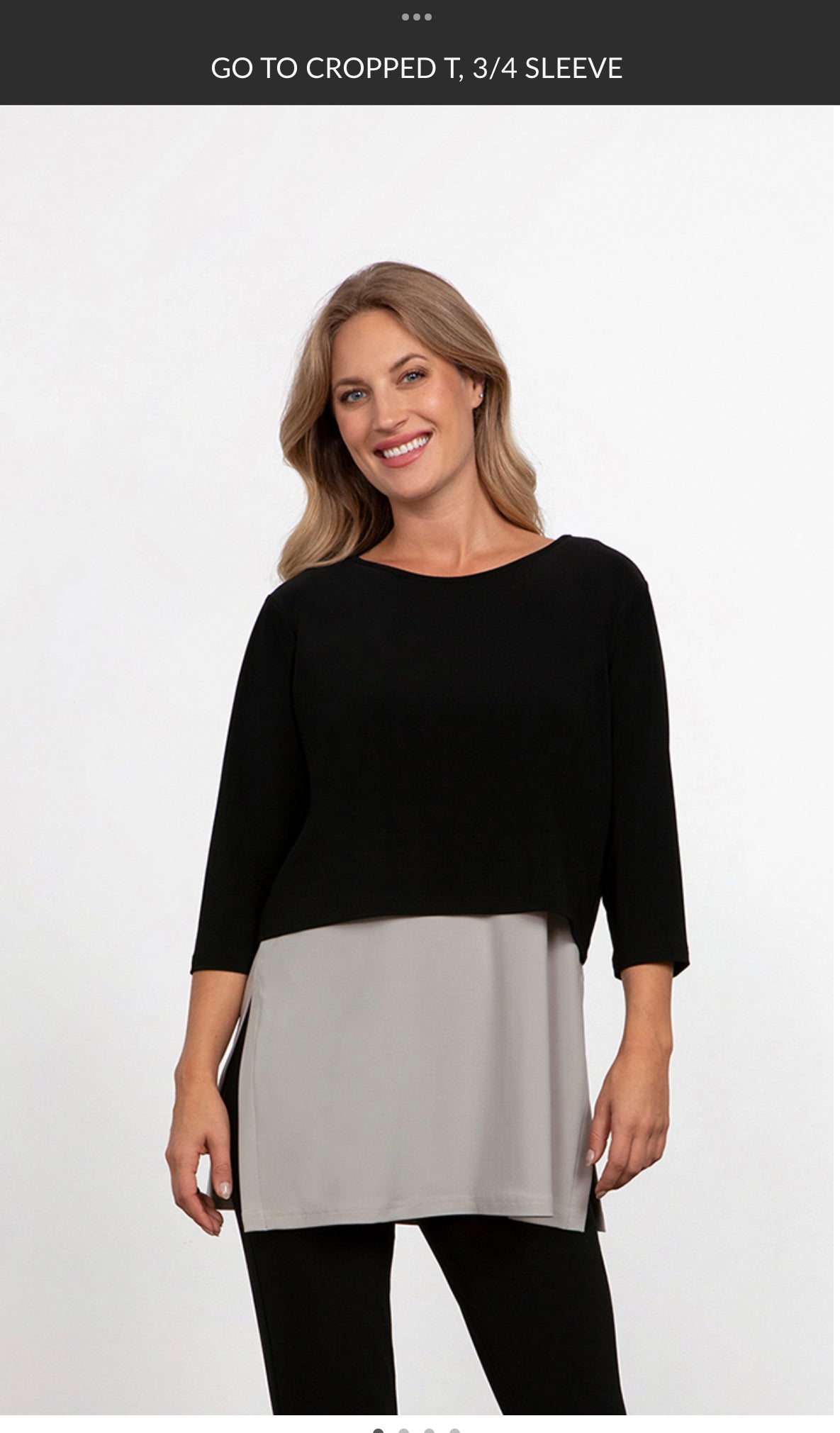 22265-2 Go To Cropped T 3/4 Sleeve