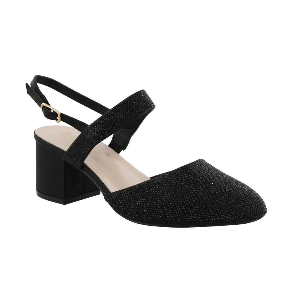 Freya Black Shimmer Formal Shoe