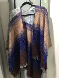 Wrap poncho in assorted colors