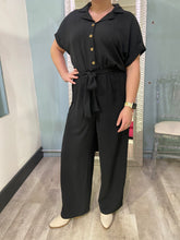 Load image into Gallery viewer, Short Sleeve Collard Jumpsuit
