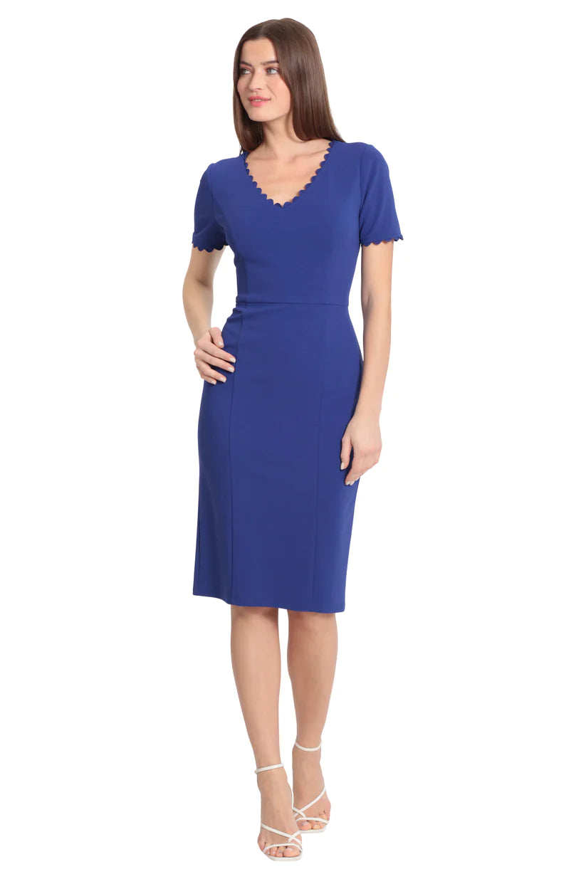 Clema Blue Short Sleeve Midi Dress